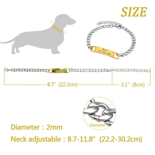 Dog Training Collar with ID Dog Tag Snake P Slip - Imagen 3